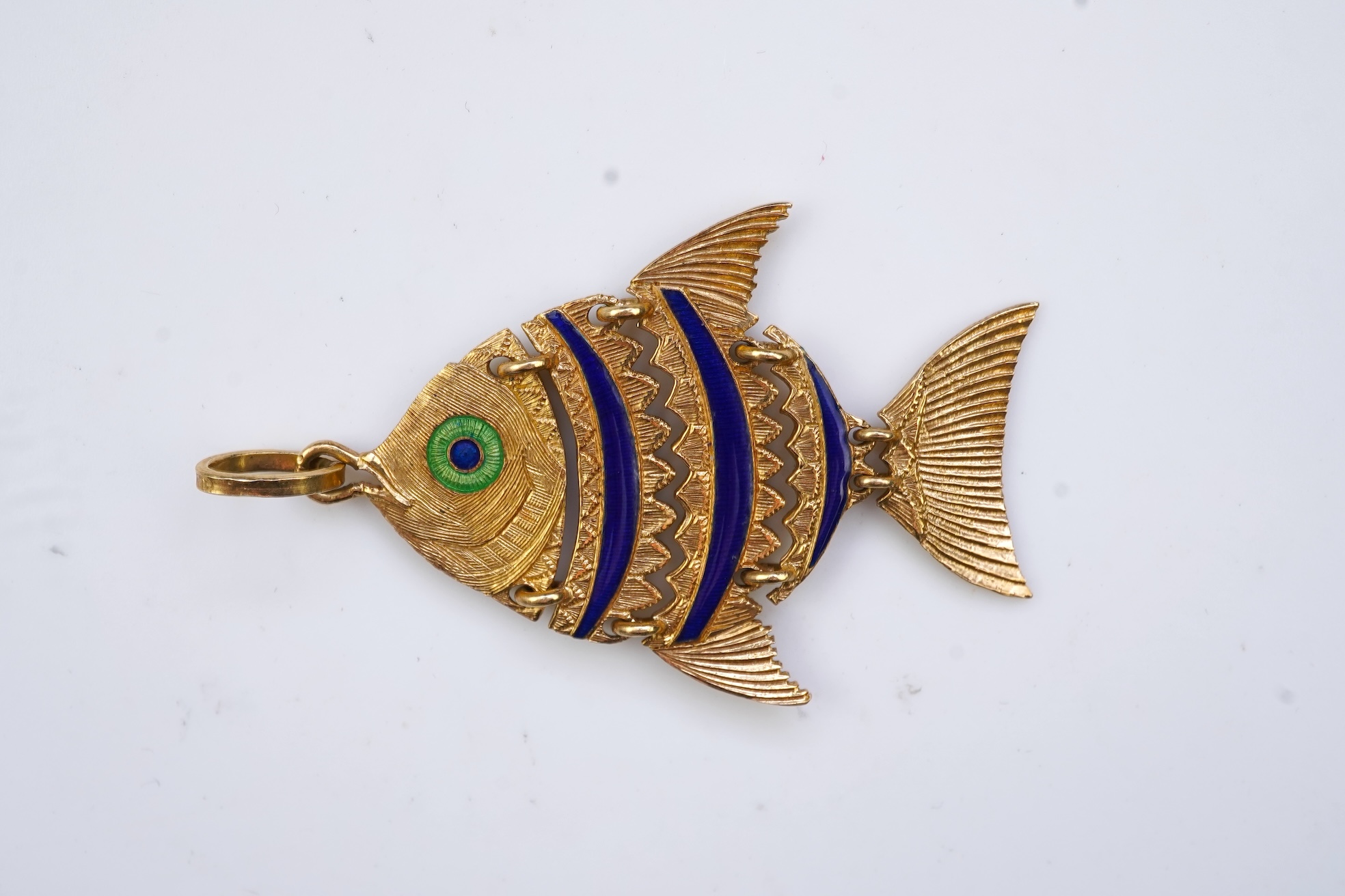 Ponzalli & Chini, a gold and enamel pendant, Italy, circa 1960